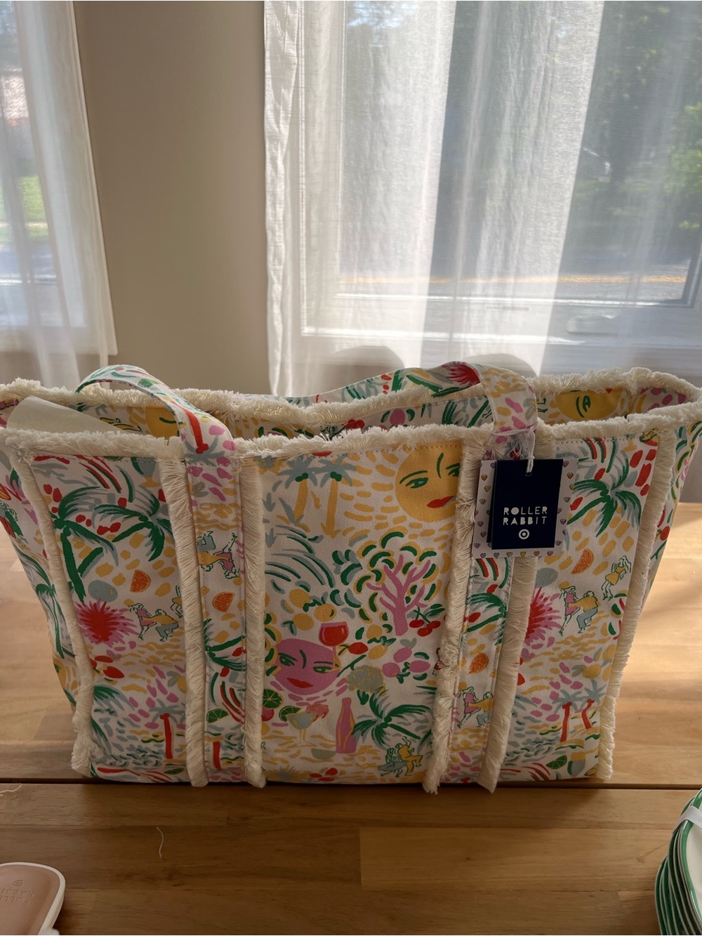 NWT Roller Rabbit x Target Vacation Fringe Canvas Tote Bag